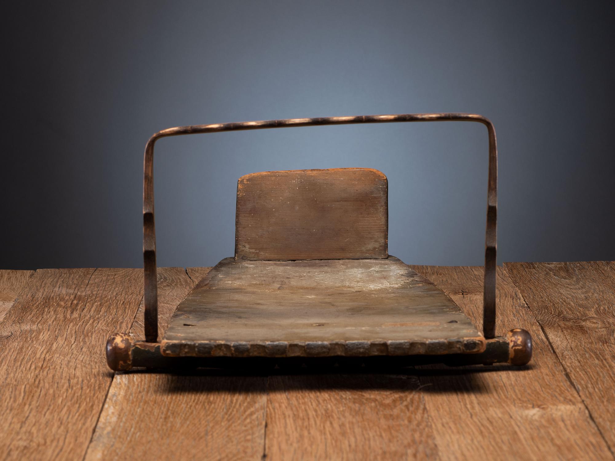 Mohawk Carved and Painted Cradle