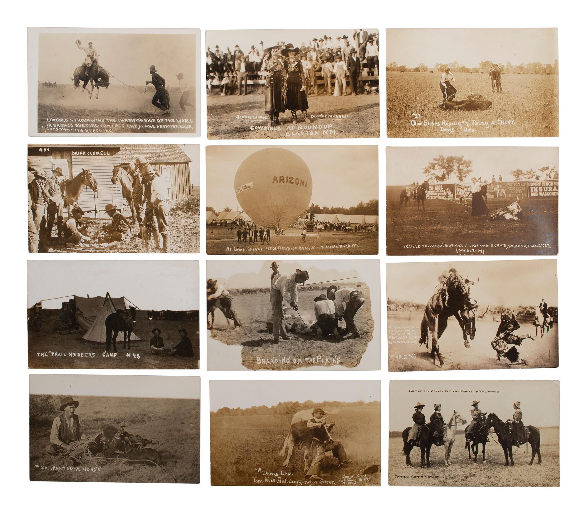 [WESTERN AMERICANA]. A group of 41 RPPCs of rodeos, cowboys, and cowgirls.