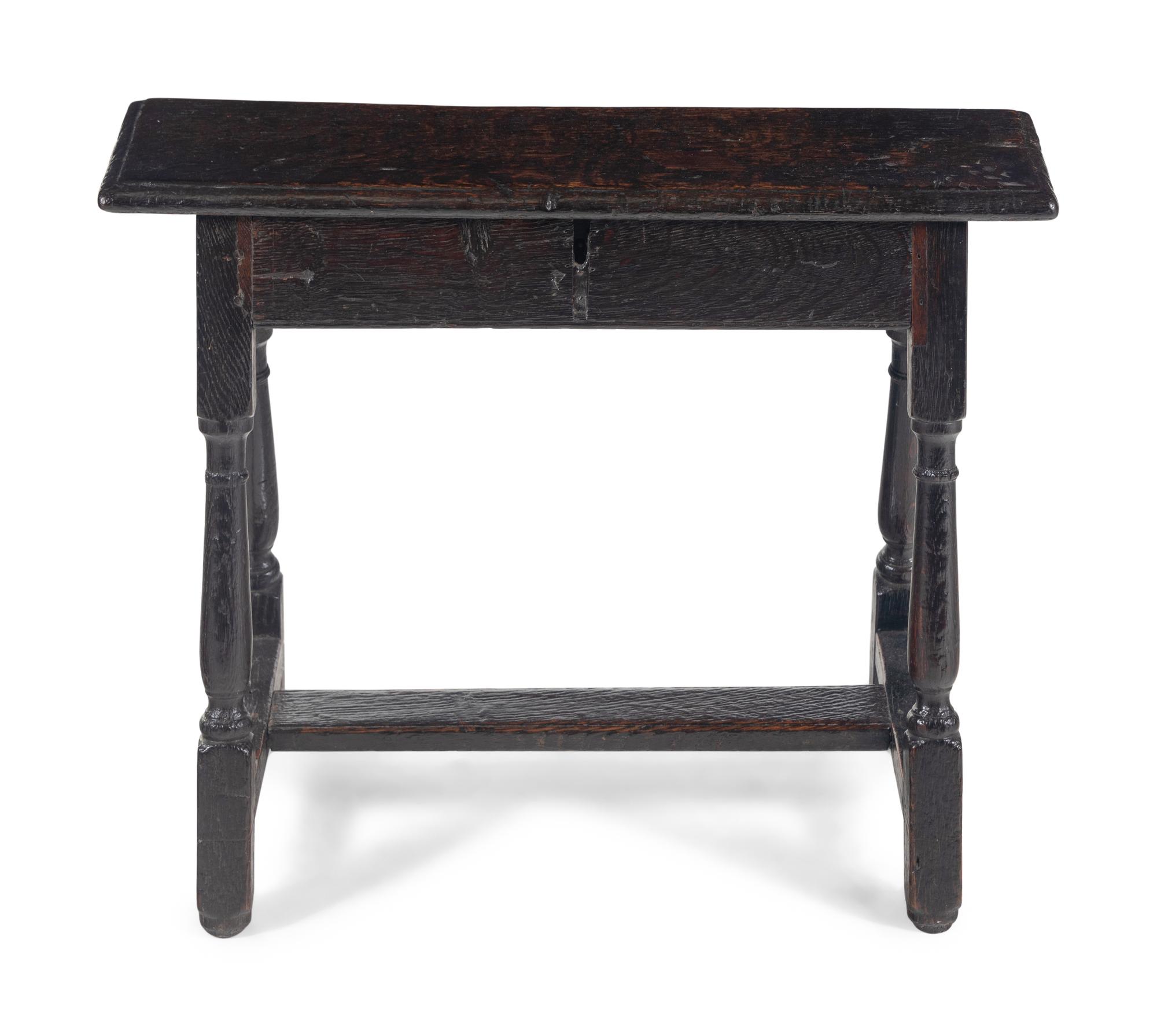 A Charles II Oak Joint Stool