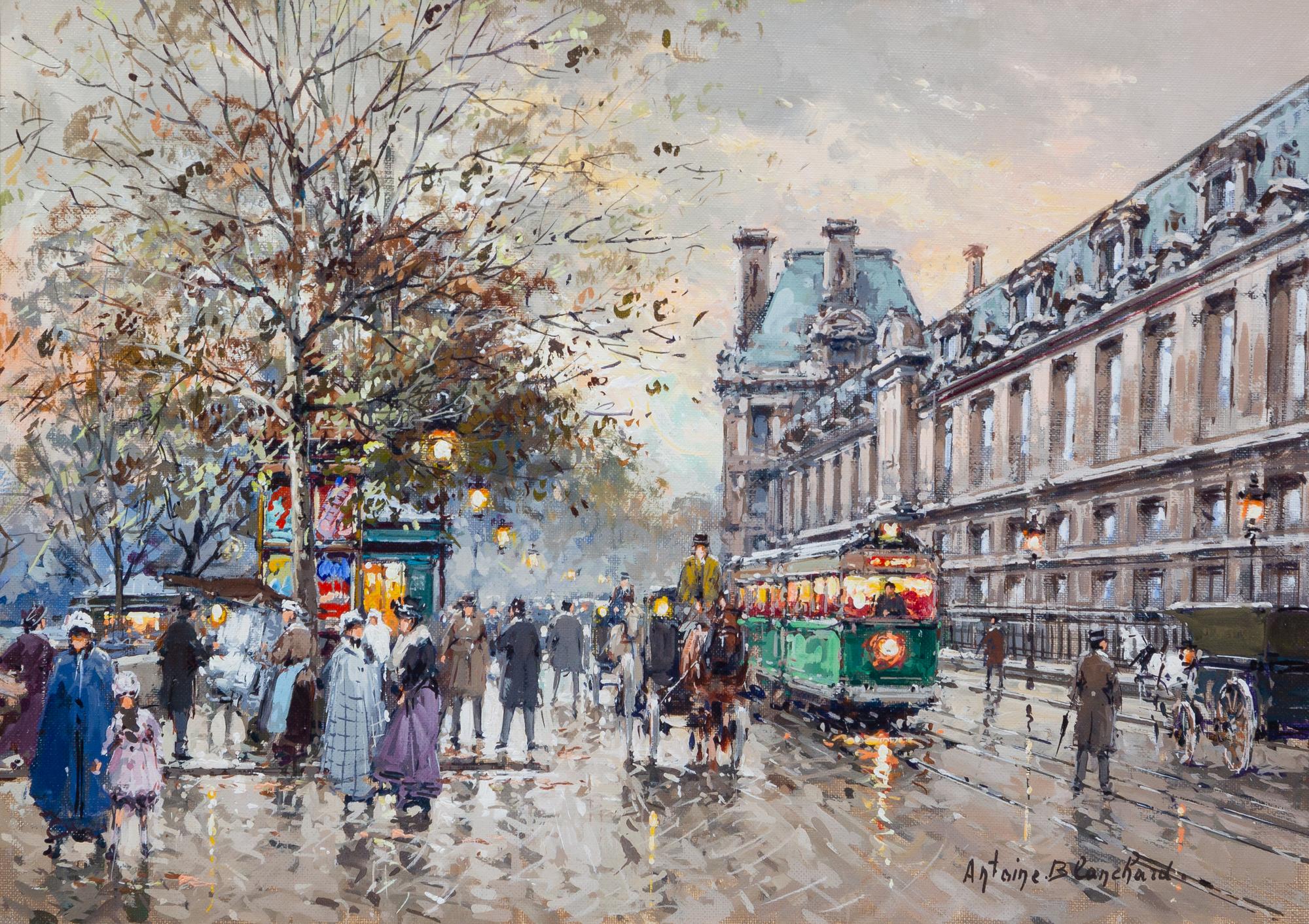Antoine Blanchard, (French, 1910-1988), Quai des Tuileries et le Musée du Louvre, Paris