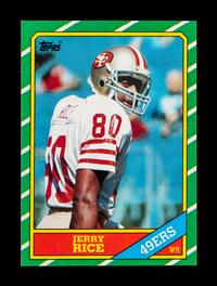 A Group of Seven 1986 Topps Jerry Rice Rookie Football Cards No. 161,
