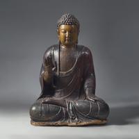A Large Chinese Lacquered Wood Seated Buddha, Late Ming/Early Qing Dynasty — 明末清初 木髹漆巨型坐佛