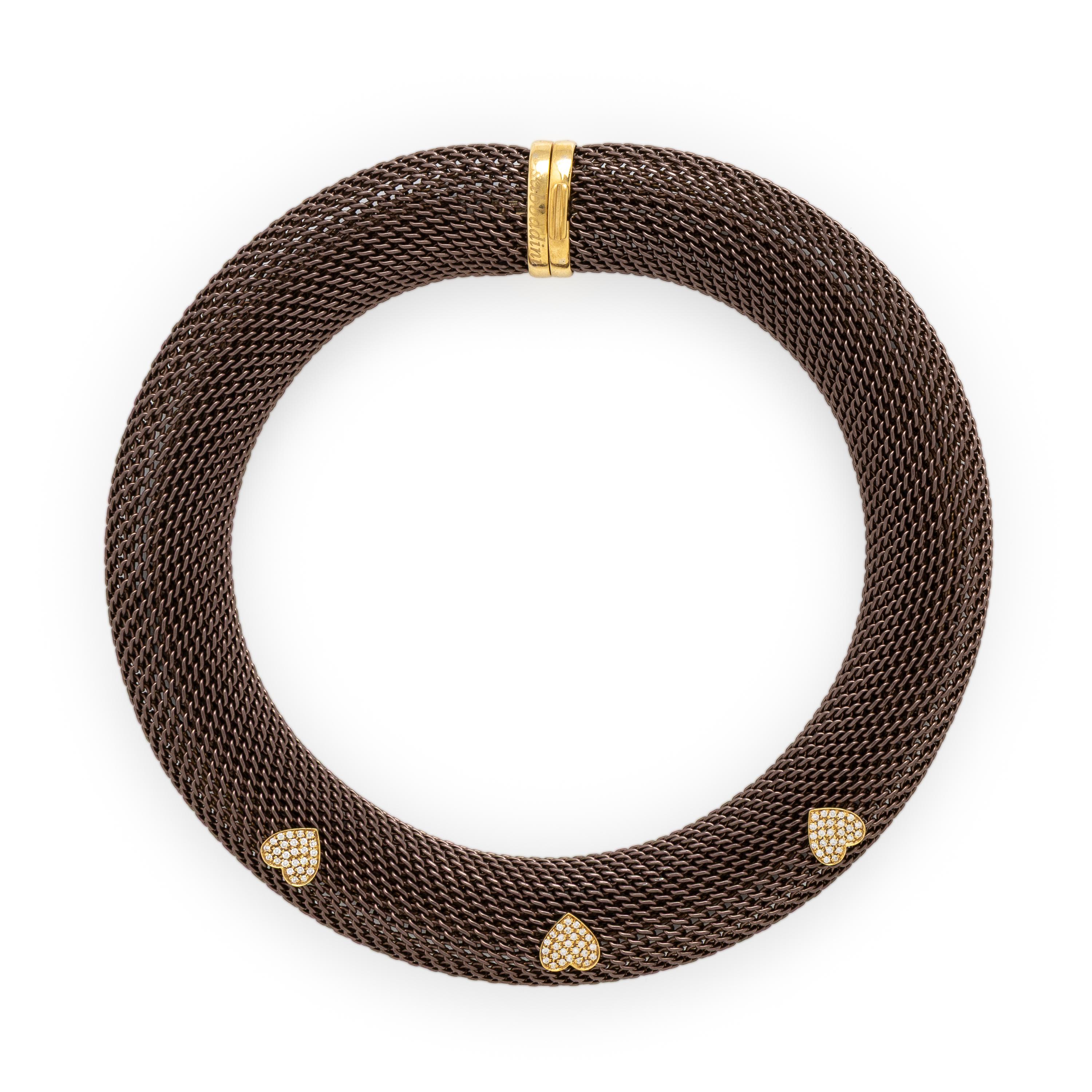 Sabbadini, Steel, Yellow Gold, and Diamond Necklace