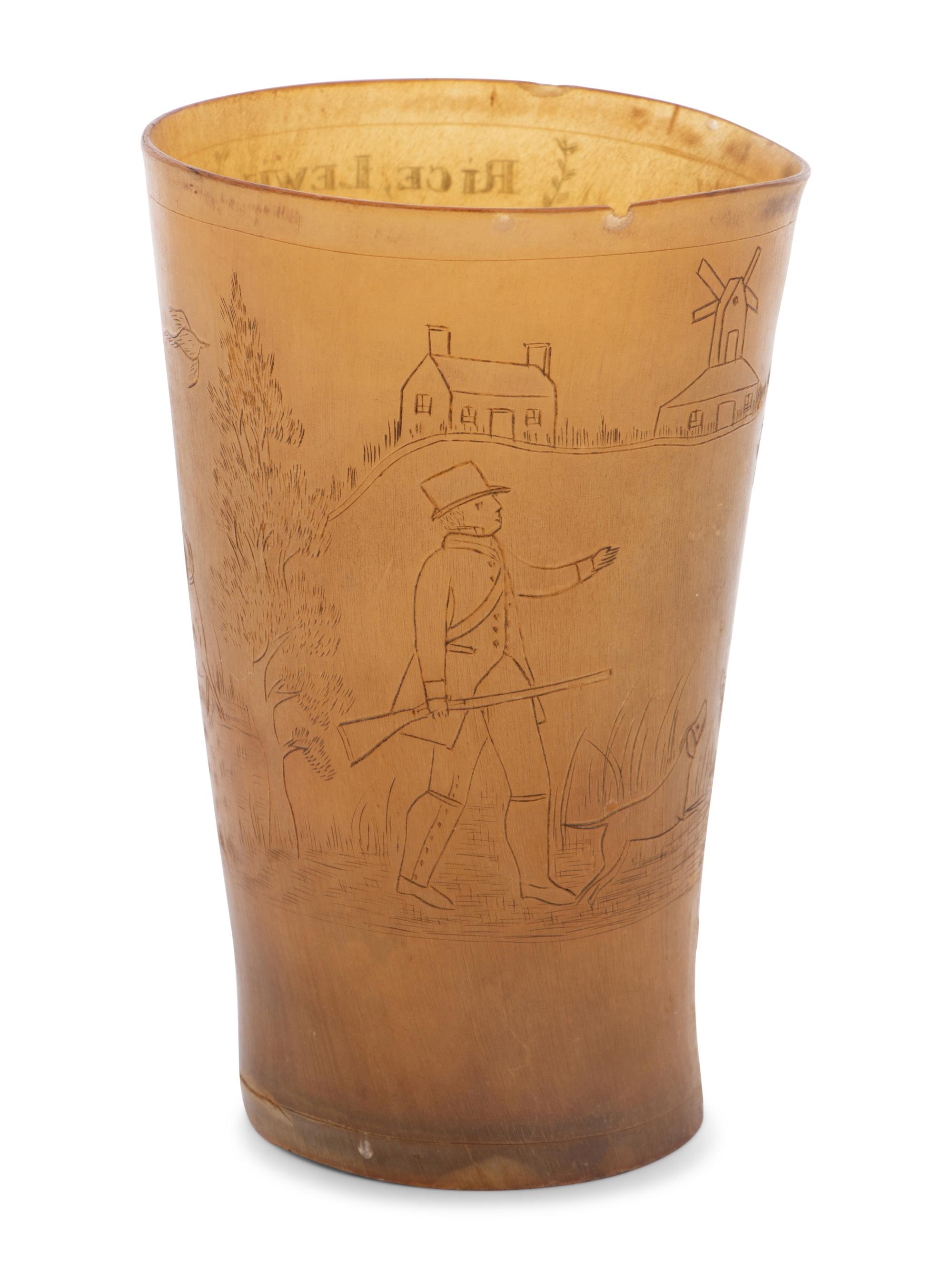 A Carved Horn Cup