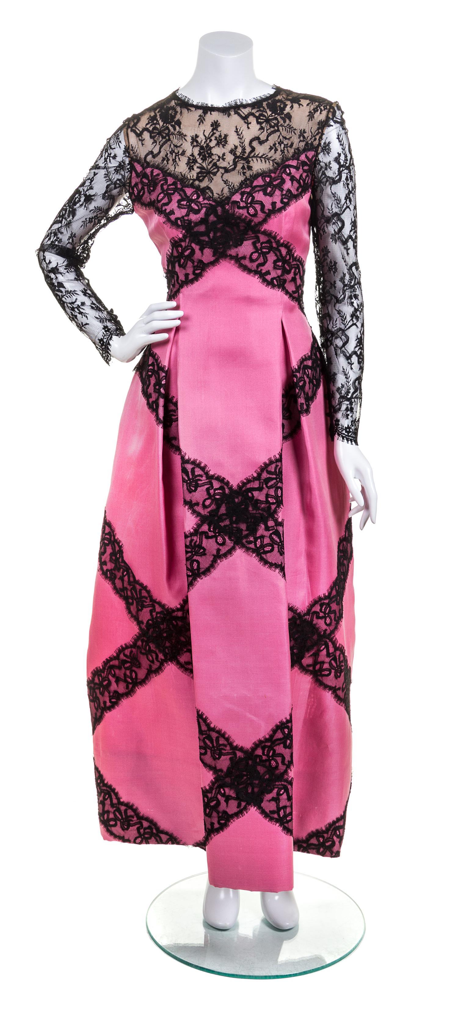 A Bill Blass Hot Pink Gown,