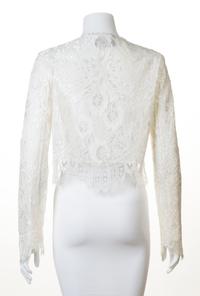 A Dolce & Gabbana Cream Lace Crop Jacket, Size 42.
