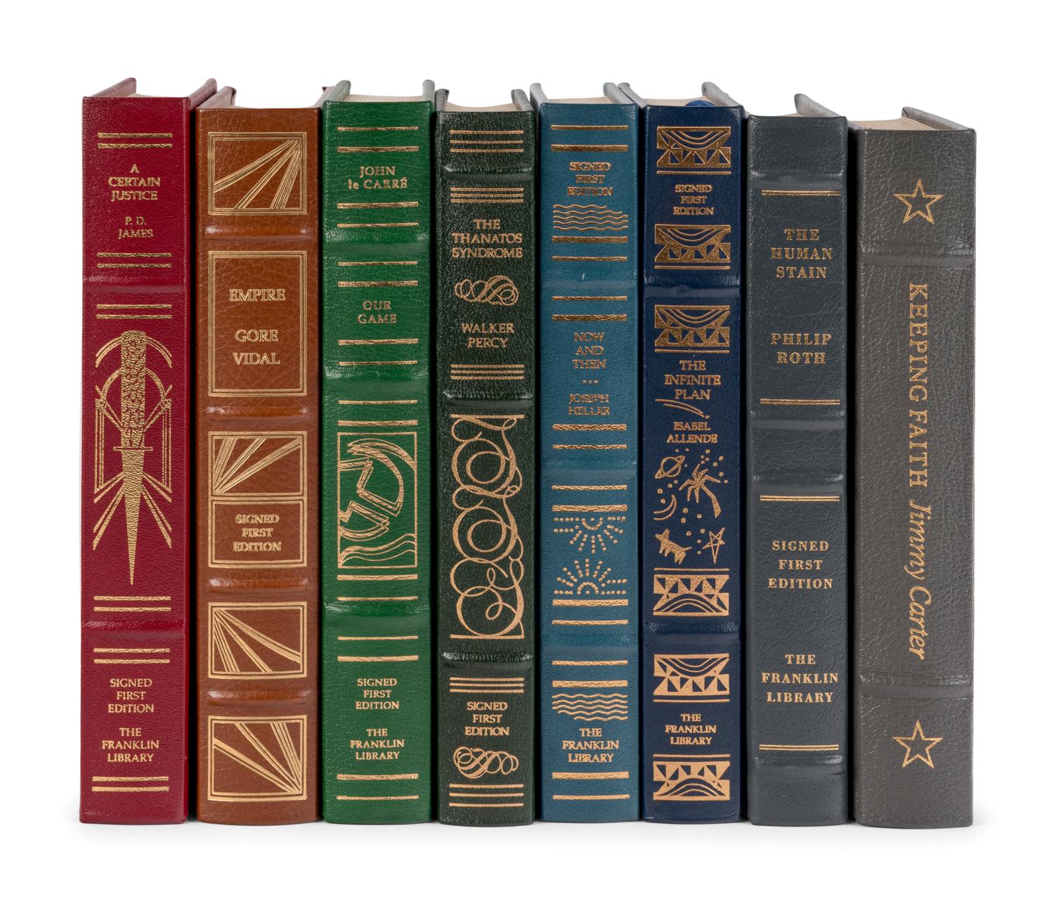 A group of 8 works from the Easton Press or Franklin Library, each SIGNED BY THE AUTHOR: