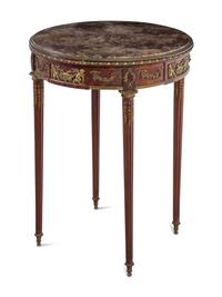 A Louis XVI Style Marble-Top Bouillotte Table