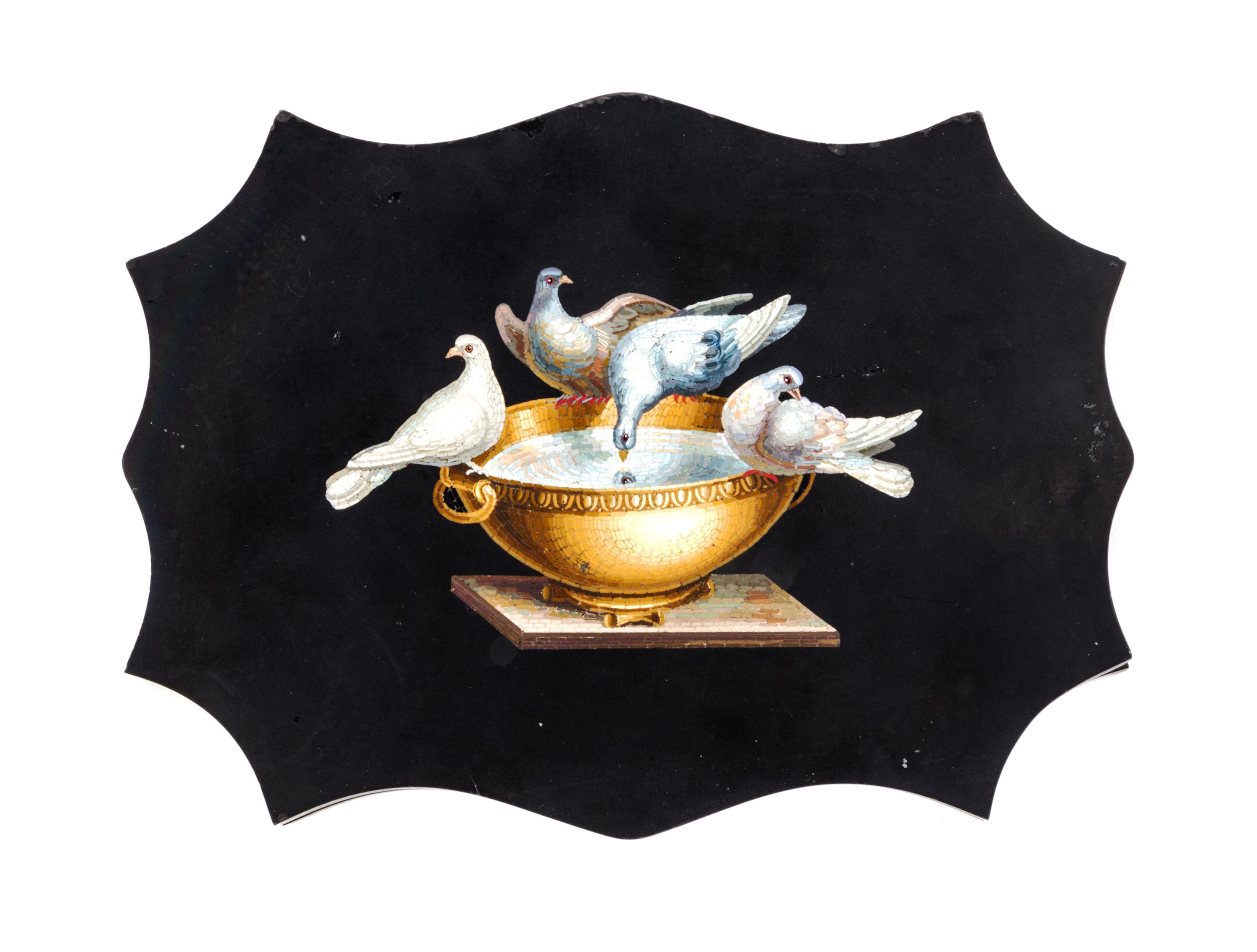 An Italian Micromosaic Paperweight Width 7 inches. — 19TH CENTURY