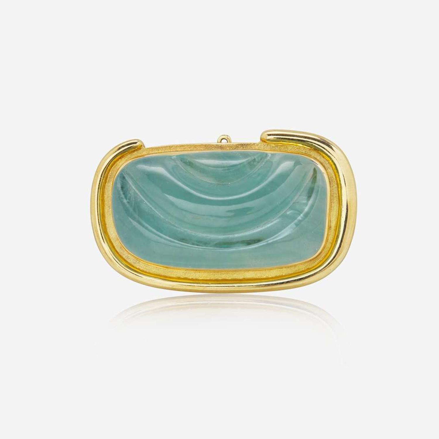 An Aquamarine and 18K Gold Brooch by Burle Marx c. 1975
