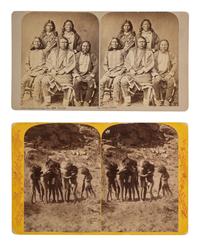 [NATIVE AMERICANS]. A group of 2 stereoviews of Ute Indians, incl. Chief Ouray.