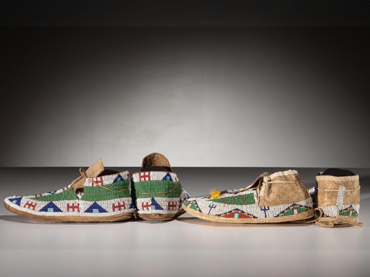 Sioux Beaded Hide Moccasins