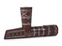 Great Lakes Catlinite Pipe, with Lead Inlay