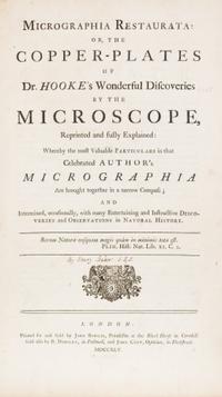 HOOKE, ROBERT. Micrographia Restaurata... London, 1745. Second edition, complete.
