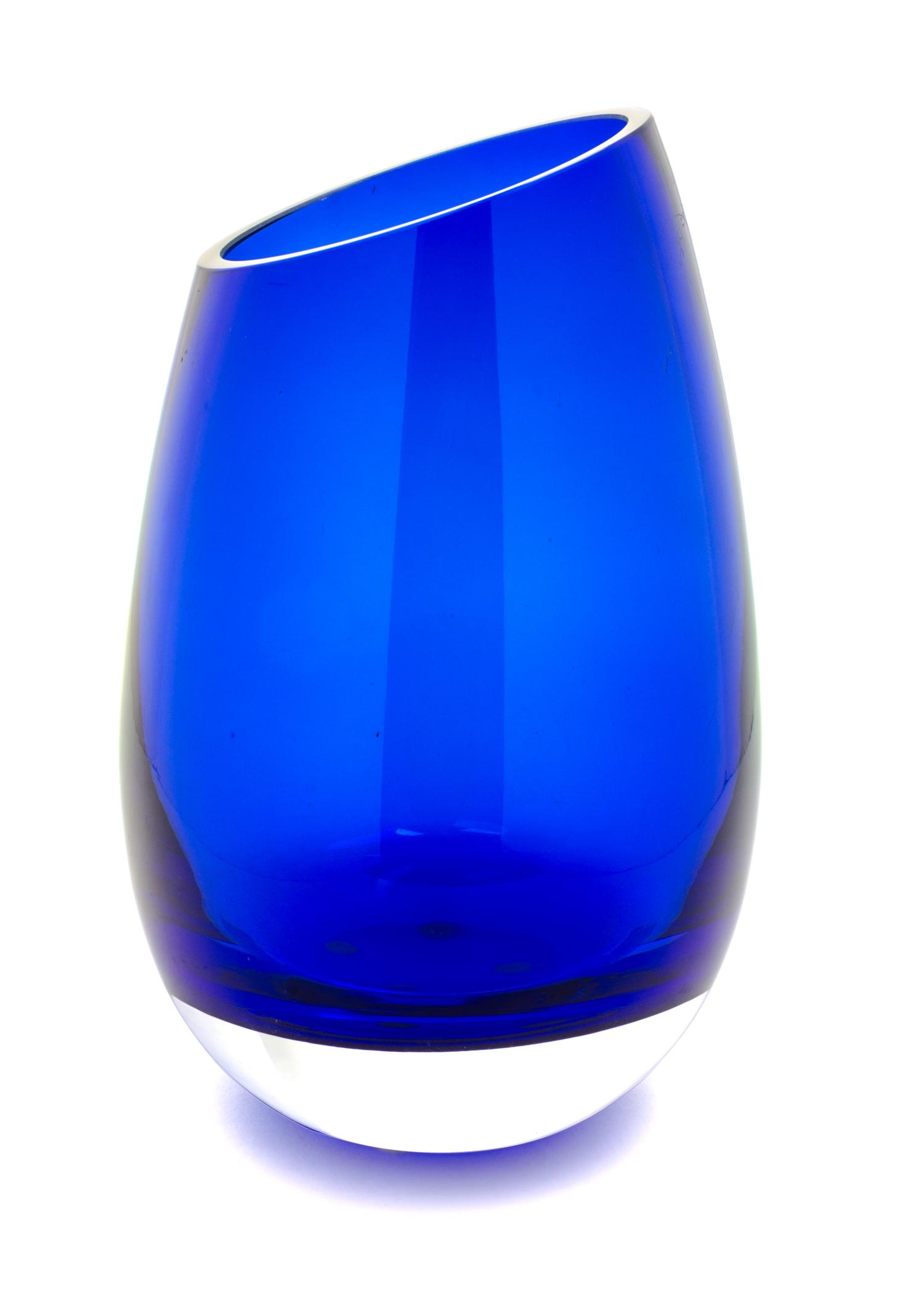 A Cobalt Glass Vase Height 9 1/8 inches. — LATE 20TH CENTURY