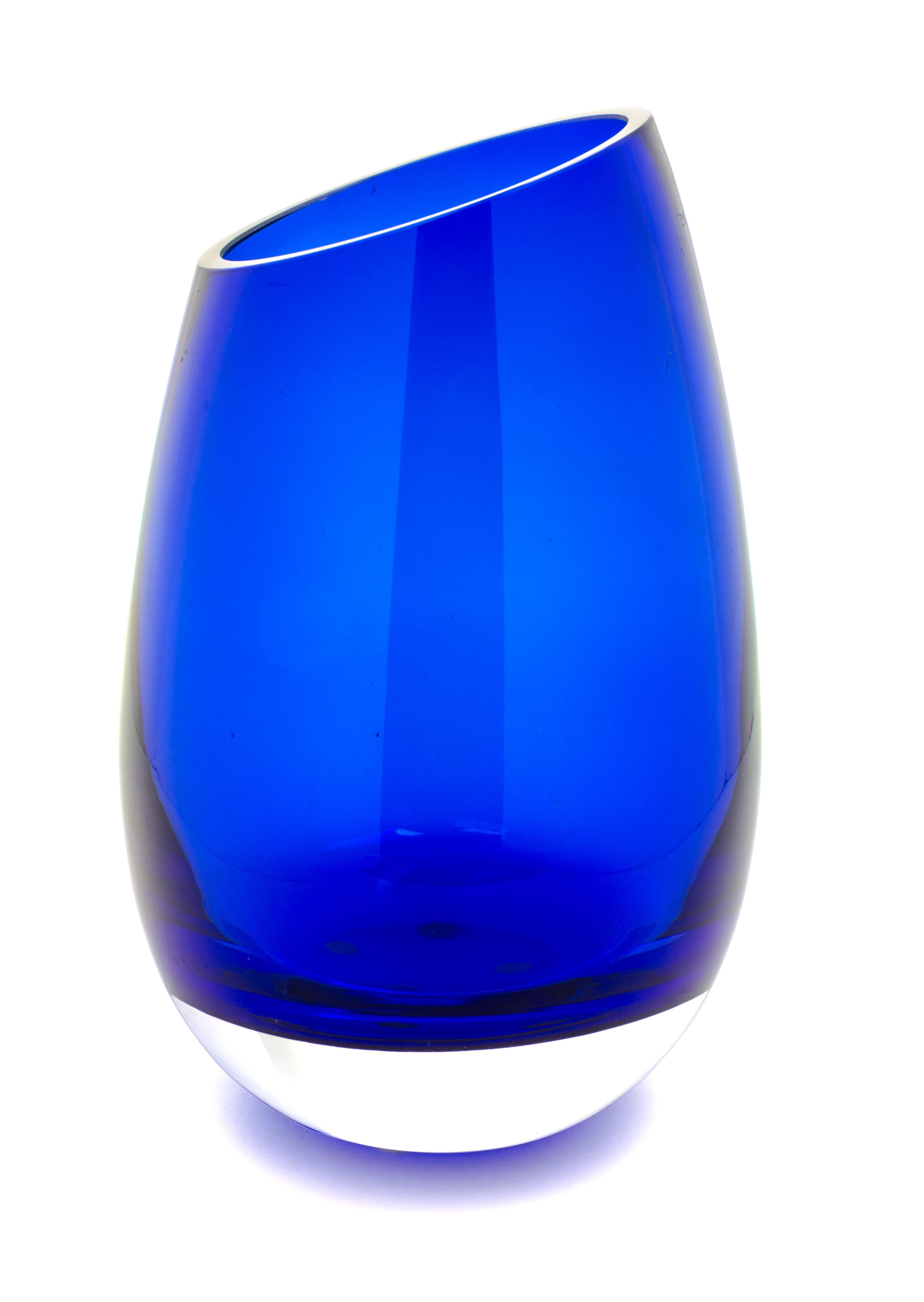 A Cobalt Glass Vase Height 9 1/8 inches. — LATE 20TH CENTURY