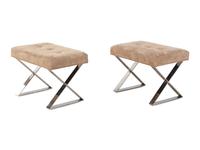 A Pair of Chrome X-Form Stools