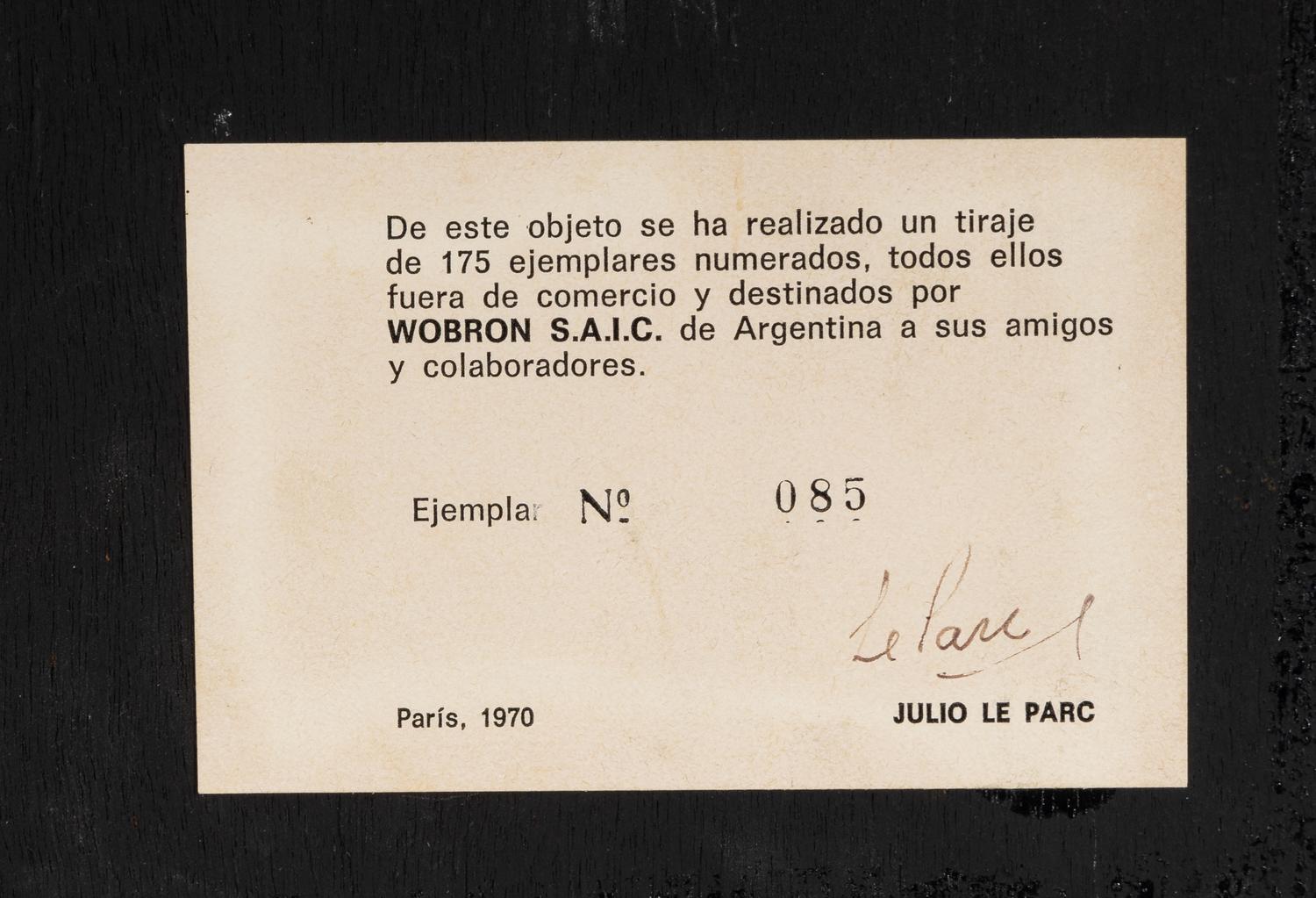 Ejemplar No 1 , 1970