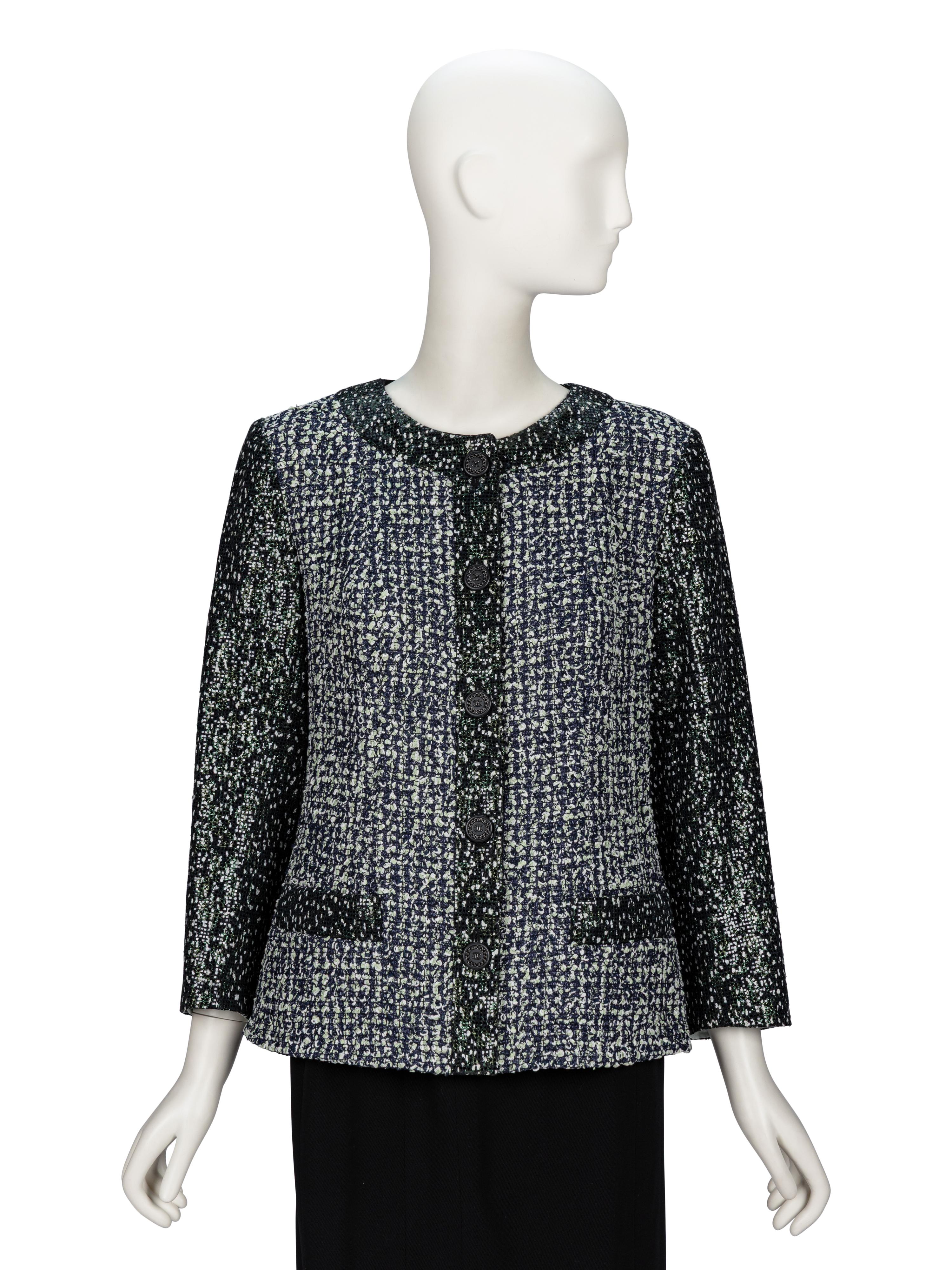 Chanel, Shimmery Two-Tone Cardigan Jacket NWT