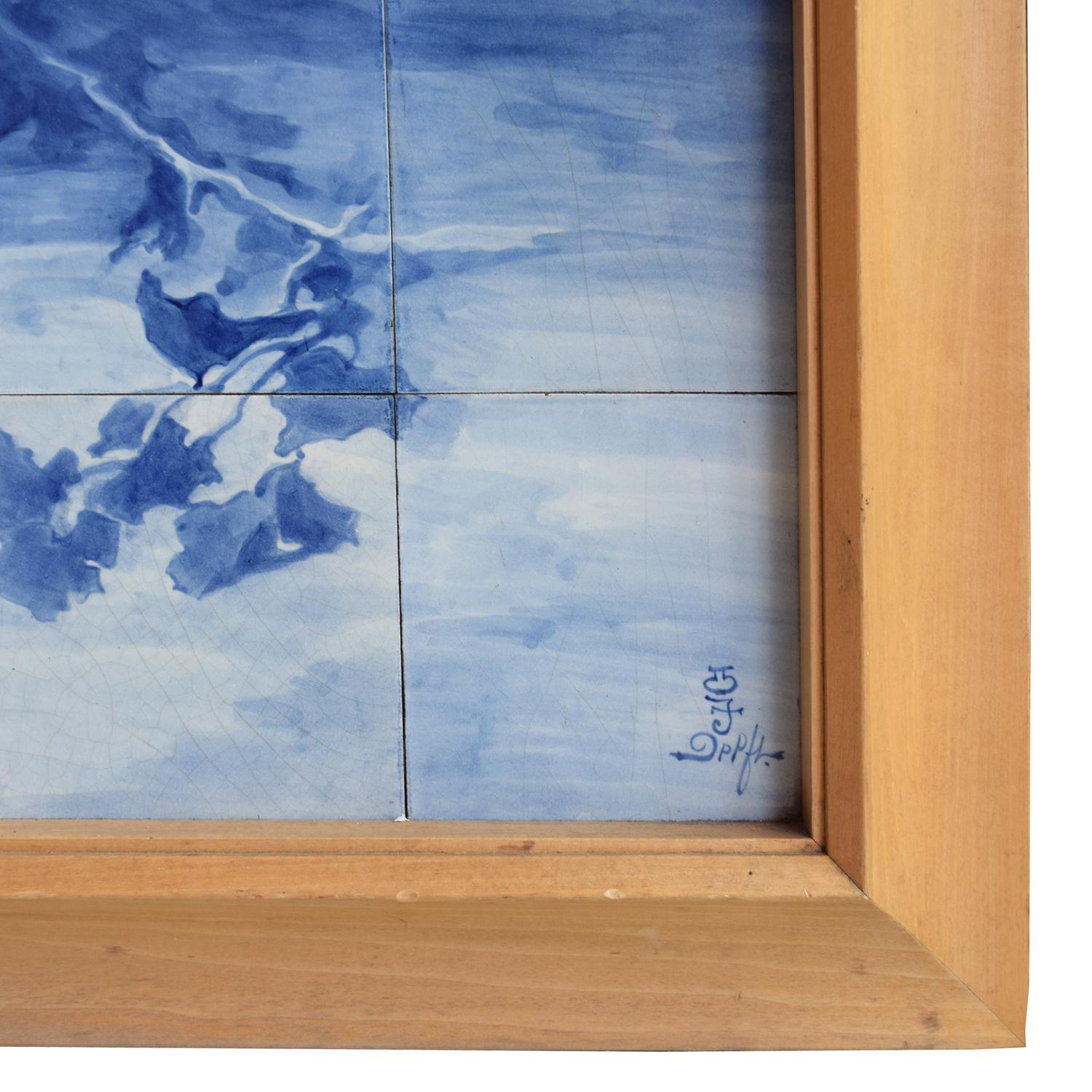 A Delft Tile Mosaic After Frans Hals 70.5" W x 4" D x 64.5" H — Netherlands, 19th Century