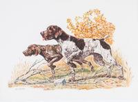 Ernest Hart, (American, b. 1910), Hound Dogs