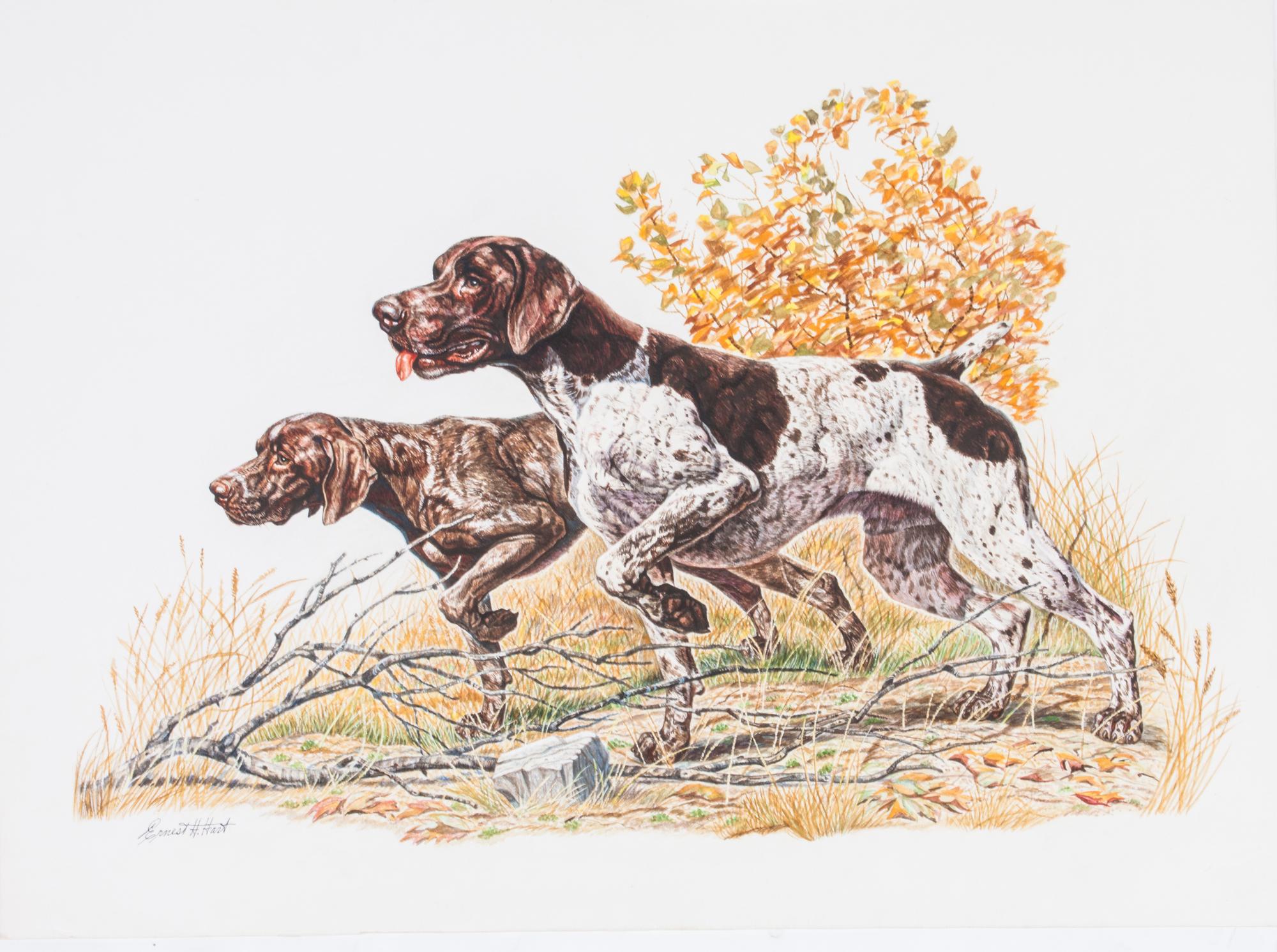 Ernest Hart, (American, b. 1910), Hound Dogs
