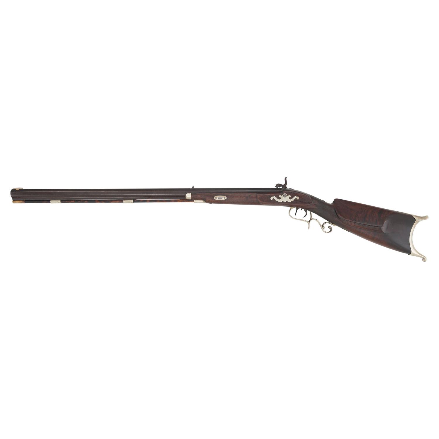 19th Century Schuetzen-style Half Stock Percussion Rifle by S. Fischer