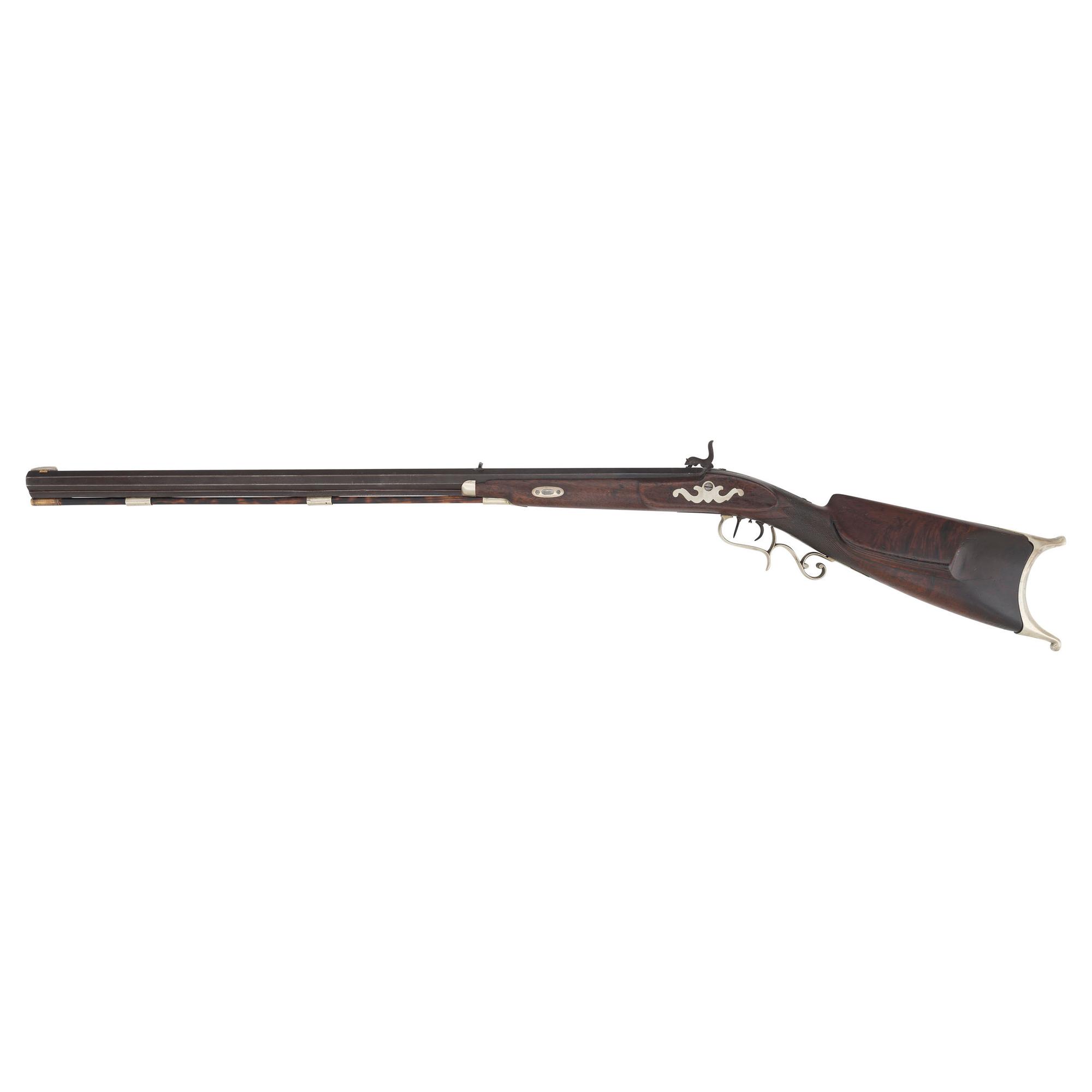 19th Century Schuetzen-style Half Stock Percussion Rifle by S. Fischer