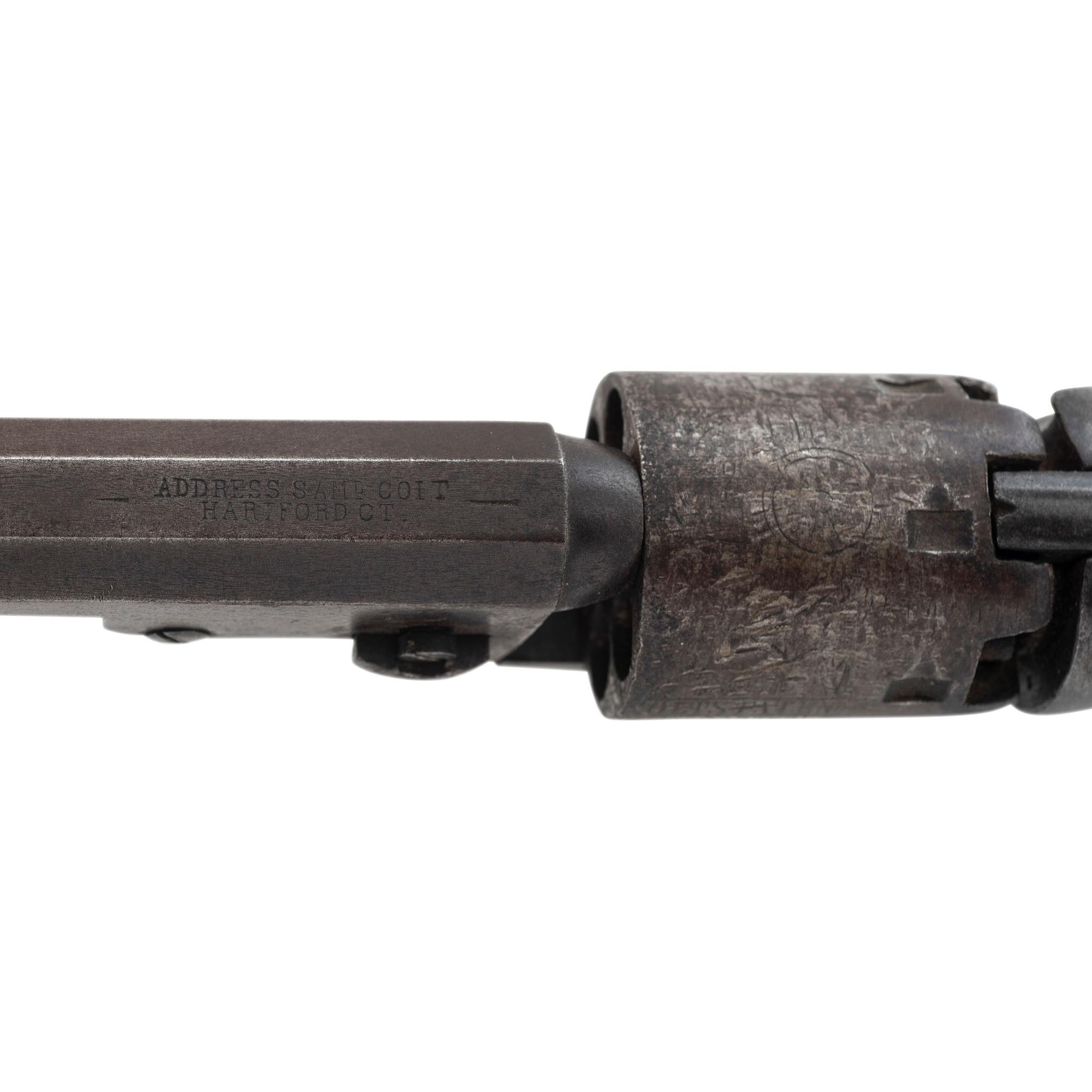 Inscribed Colt Model 1849 Pocket Revolver of Capt. James C. Strong of 21st NY - Wounded at Williamsburg - with some of his letters, published works, and CDV