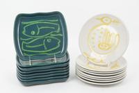 An Assembled Collection of Stoneware Articles Width of widest 13 1/2 inches. — 20TH CENTURY
