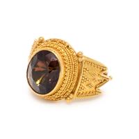 LUNA FELIX GOLDSMITH, YELLOW GOLD AND ANDALUSITE RING