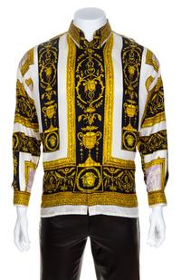 A Gianni Versace Silk Atelier Print Shirt, Size 46.