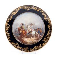A Sèvres Painted and Parcel Gilt Napoleonic Porcelain Cabinet Plate