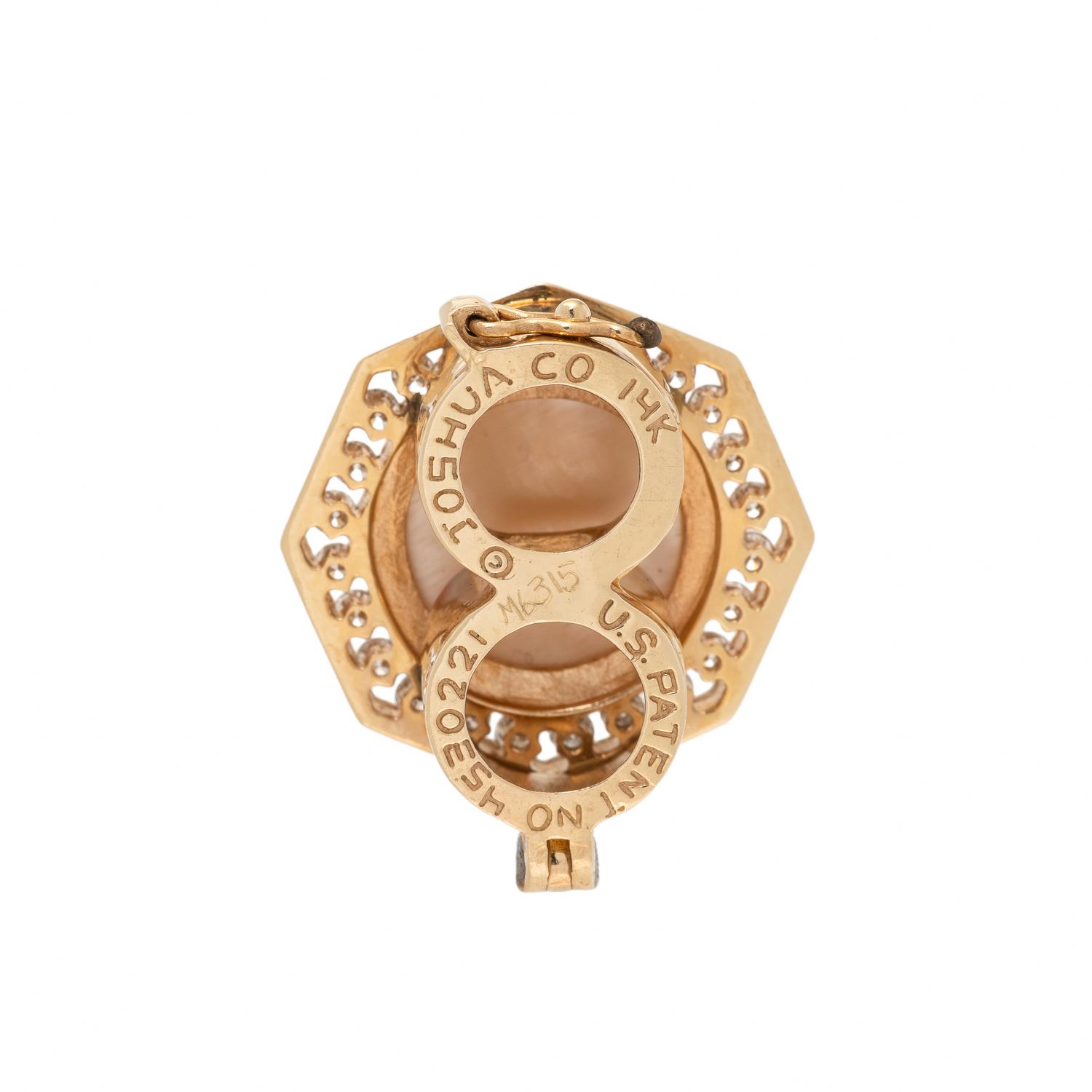 Mabé Pearl, Yellow Gold, and Diamond Necklace Enhancer