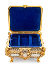 A German Gilt and Silvered Bronze Jewelry Casket