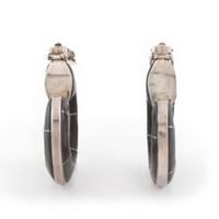 Silver and Ironwood Clip Earrings