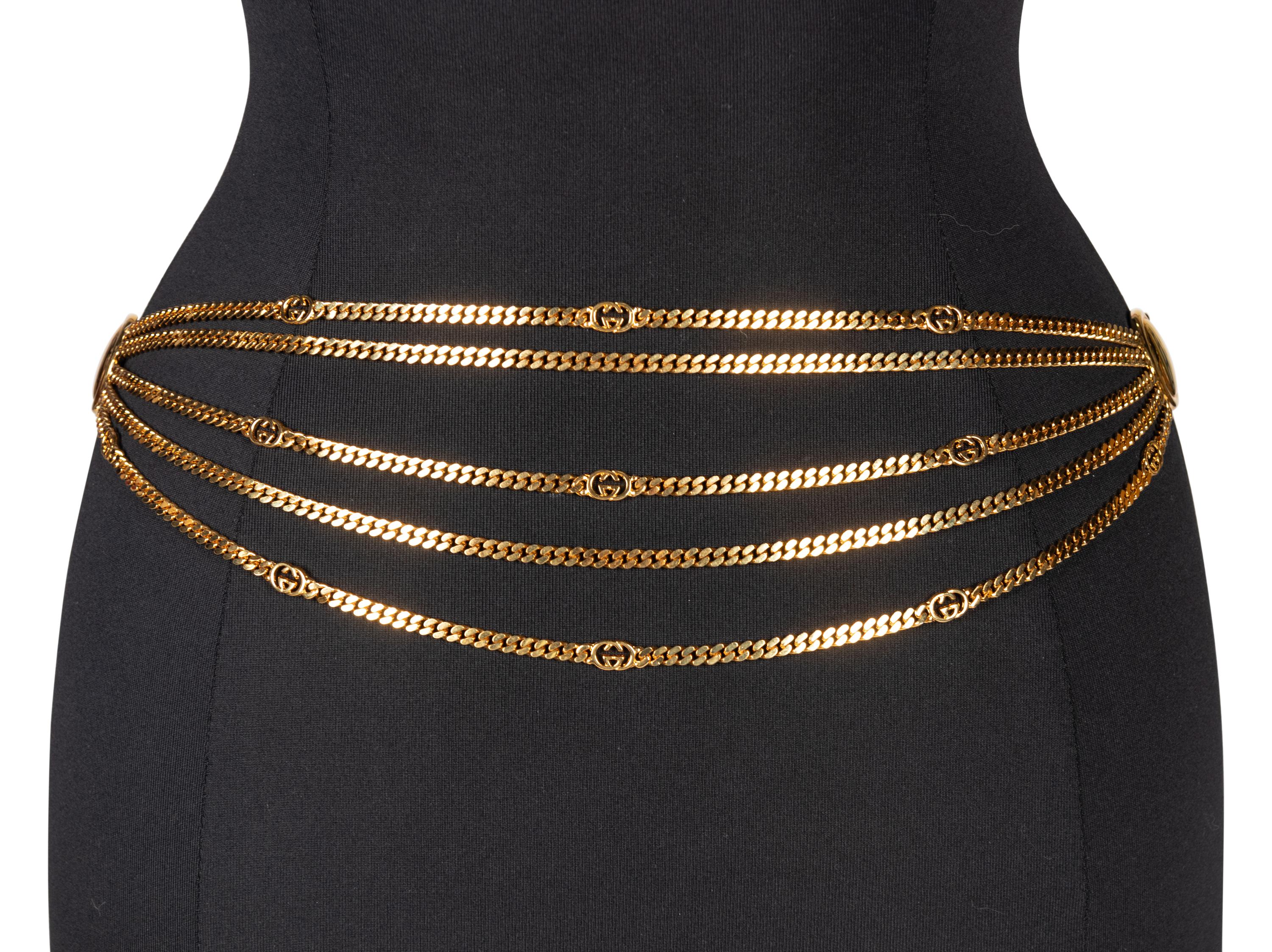Two Gucci Gold-Tone Metal Belts, Late 20th Century