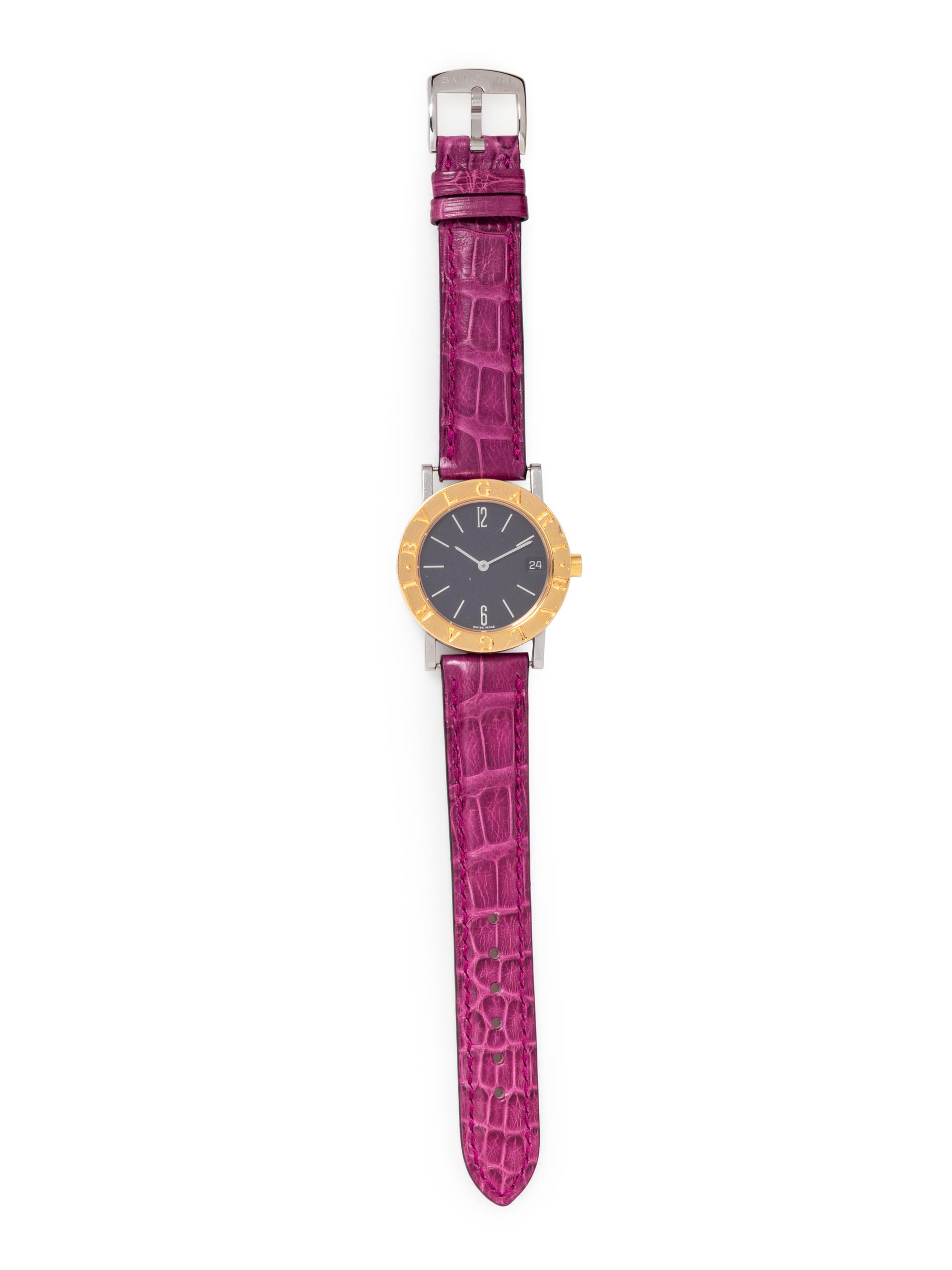 BVLGARI, STAINLESS STEEL AND YELLOW GOLD 'BVLGARI BVLGARI' WRISTWATCH