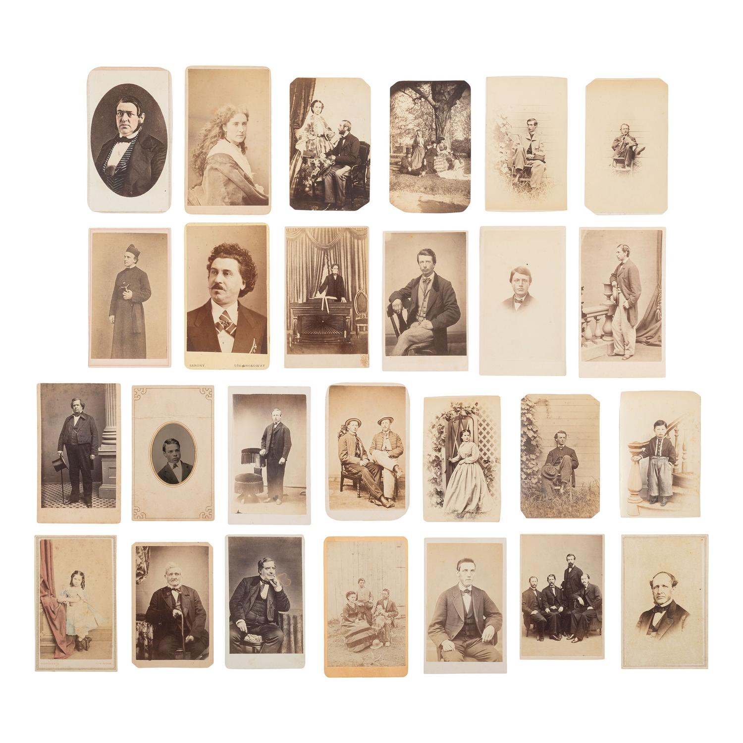 [Early Photography] Group of 114 Carte de Visites of Men, Women, and Children, incl. Portraits by Brady and Gardner