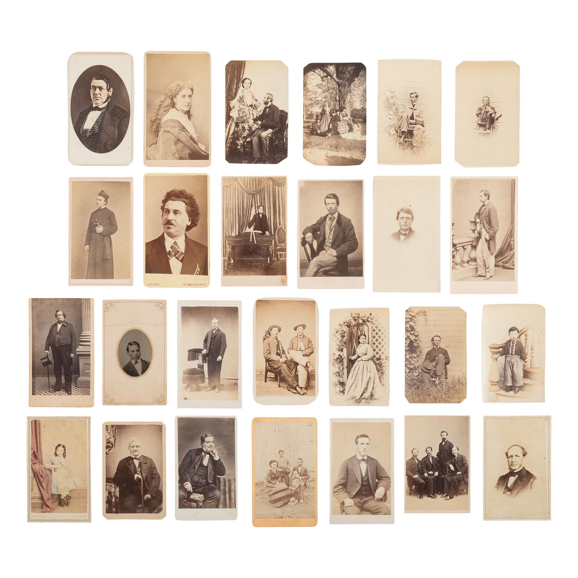 [Early Photography] Group of 114 Carte de Visites of Men, Women, and Children, incl. Portraits by Brady and Gardner
