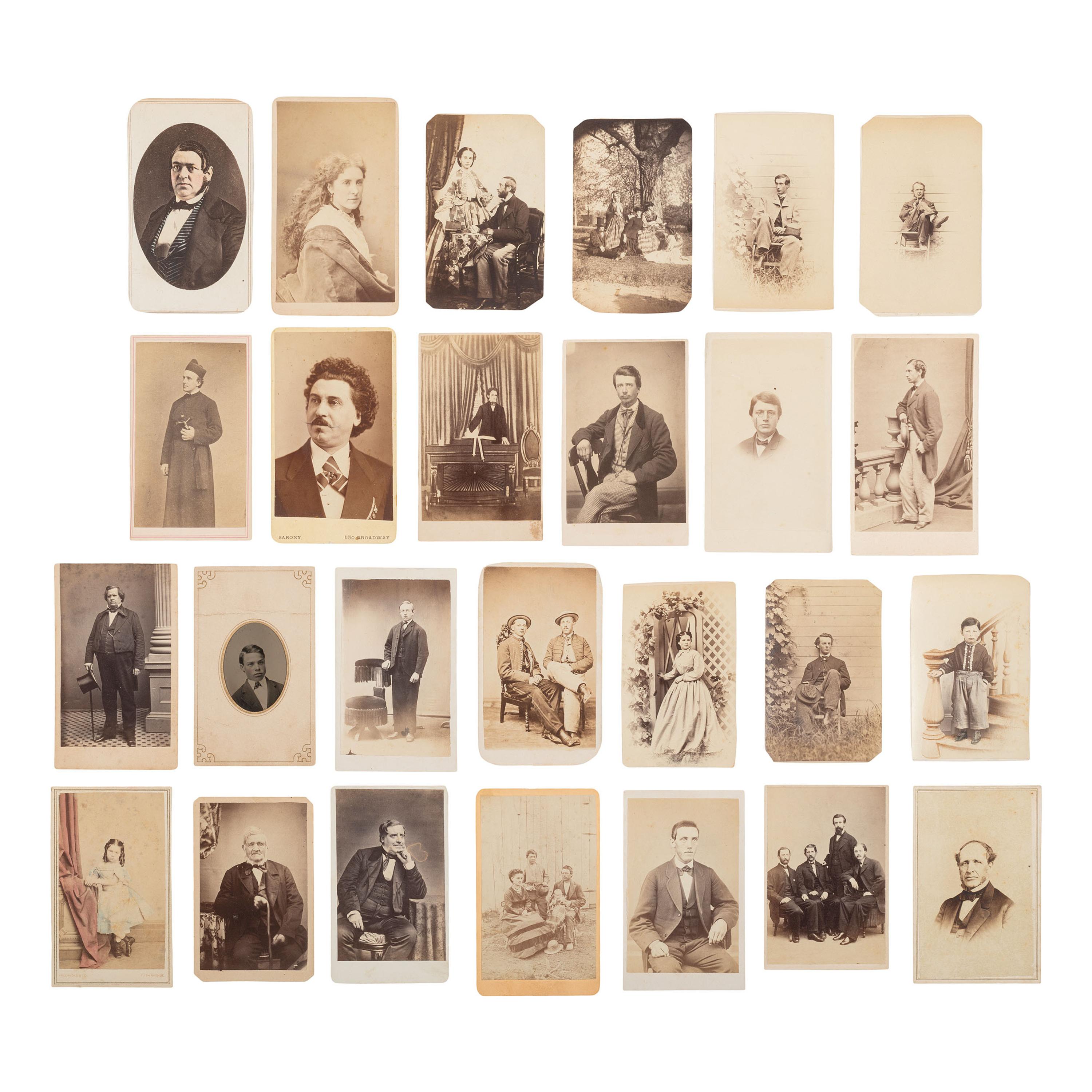 [Early Photography] Group of 114 Carte de Visites of Men, Women, and Children, incl. Portraits by Brady and Gardner