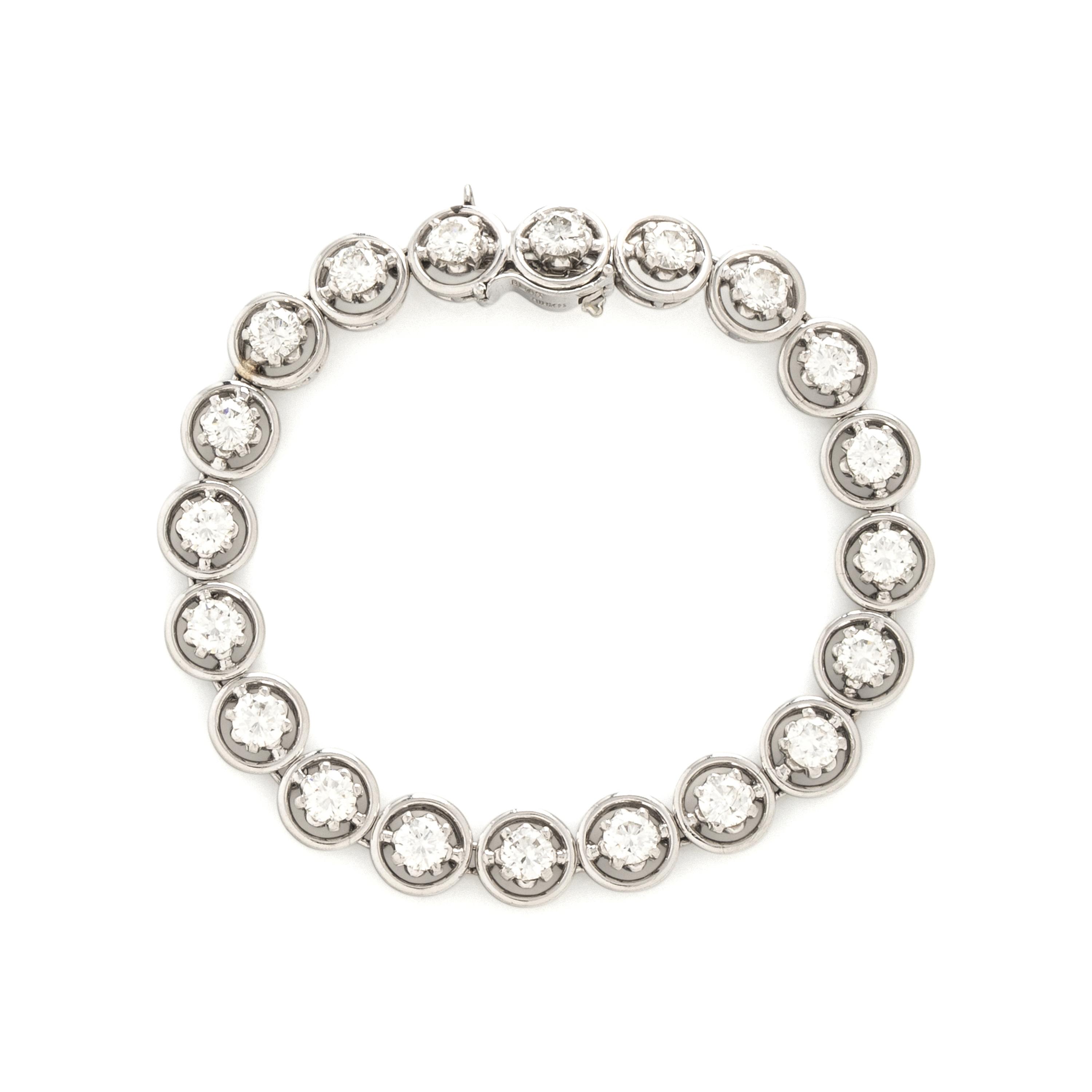 BIRKS, PLATINUM AND DIAMOND BRACELET