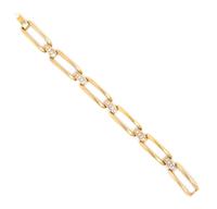 A 14 Karat Yellow Gold and Diamond Bracelet, 19.80 dwts.