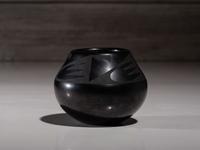 Blackware Pottery Jar, with Gunmetal Finish July 1963