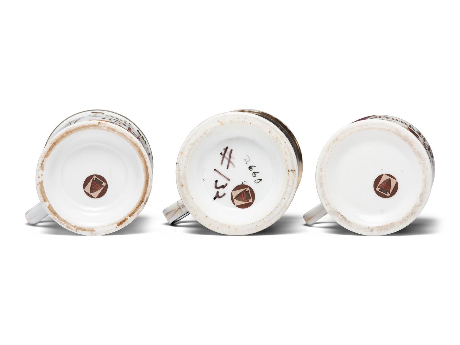 Three Porcelain Shaving Mugs