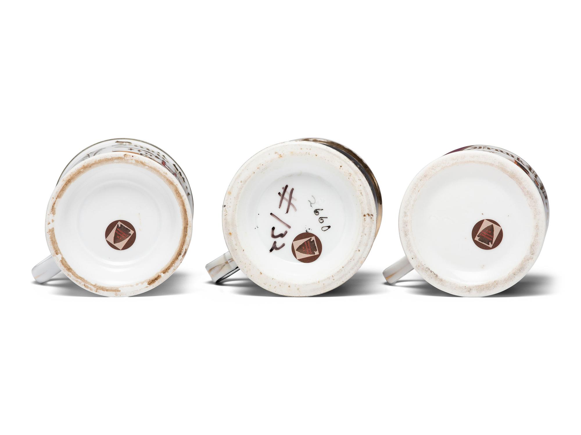 Three Porcelain Shaving Mugs