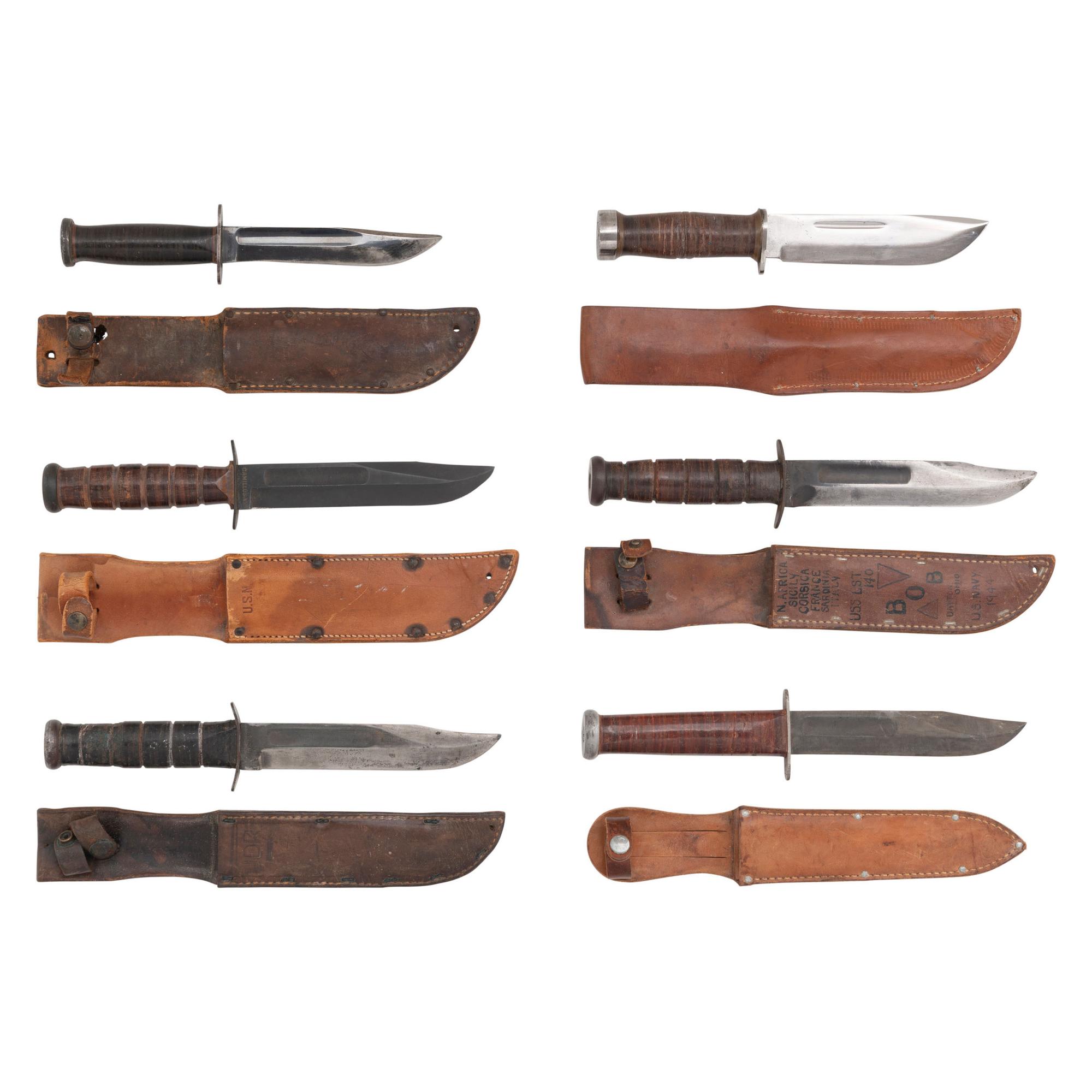 Six World War II Era Fighting Knives