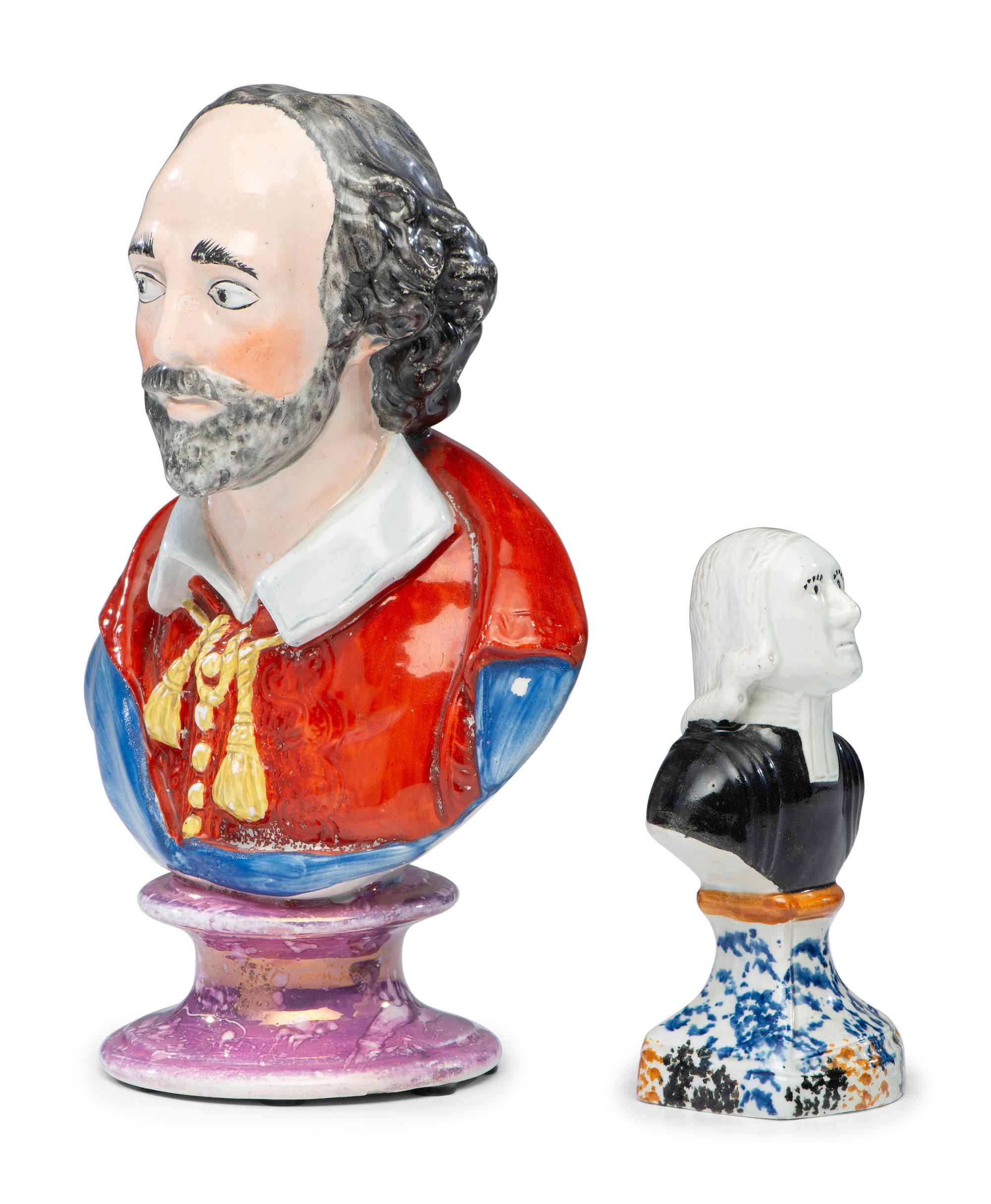Two Staffordshire Glazed Pearlware Busts