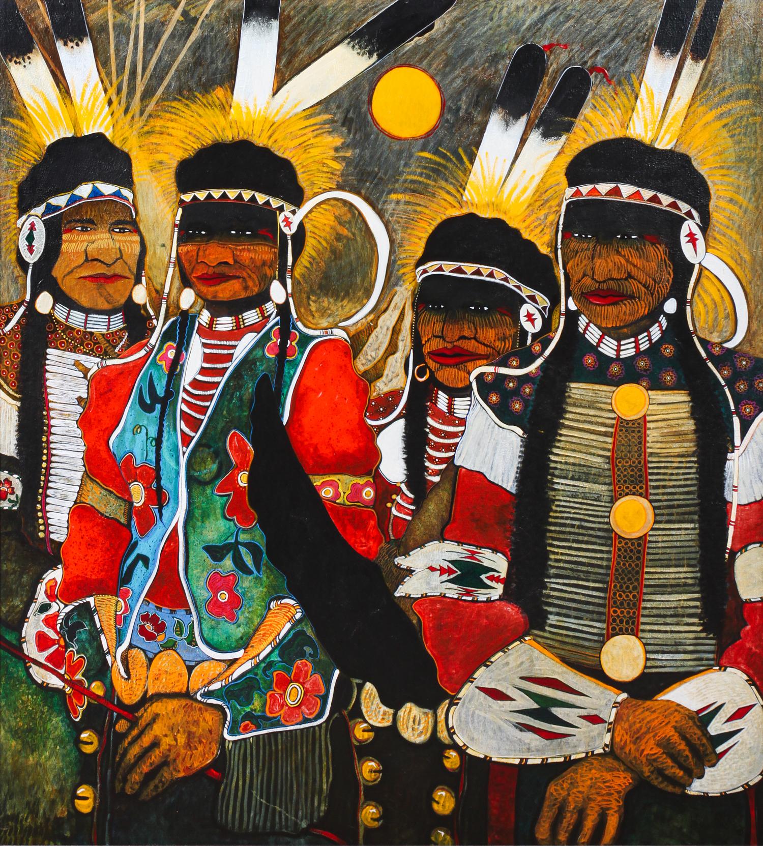 Kevin Red Star, (American, b. 1943), Intertribal Dancers, 1990
