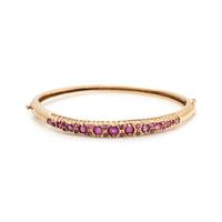 YELLOW GOLD AND RUBY BANGLE BRACELET